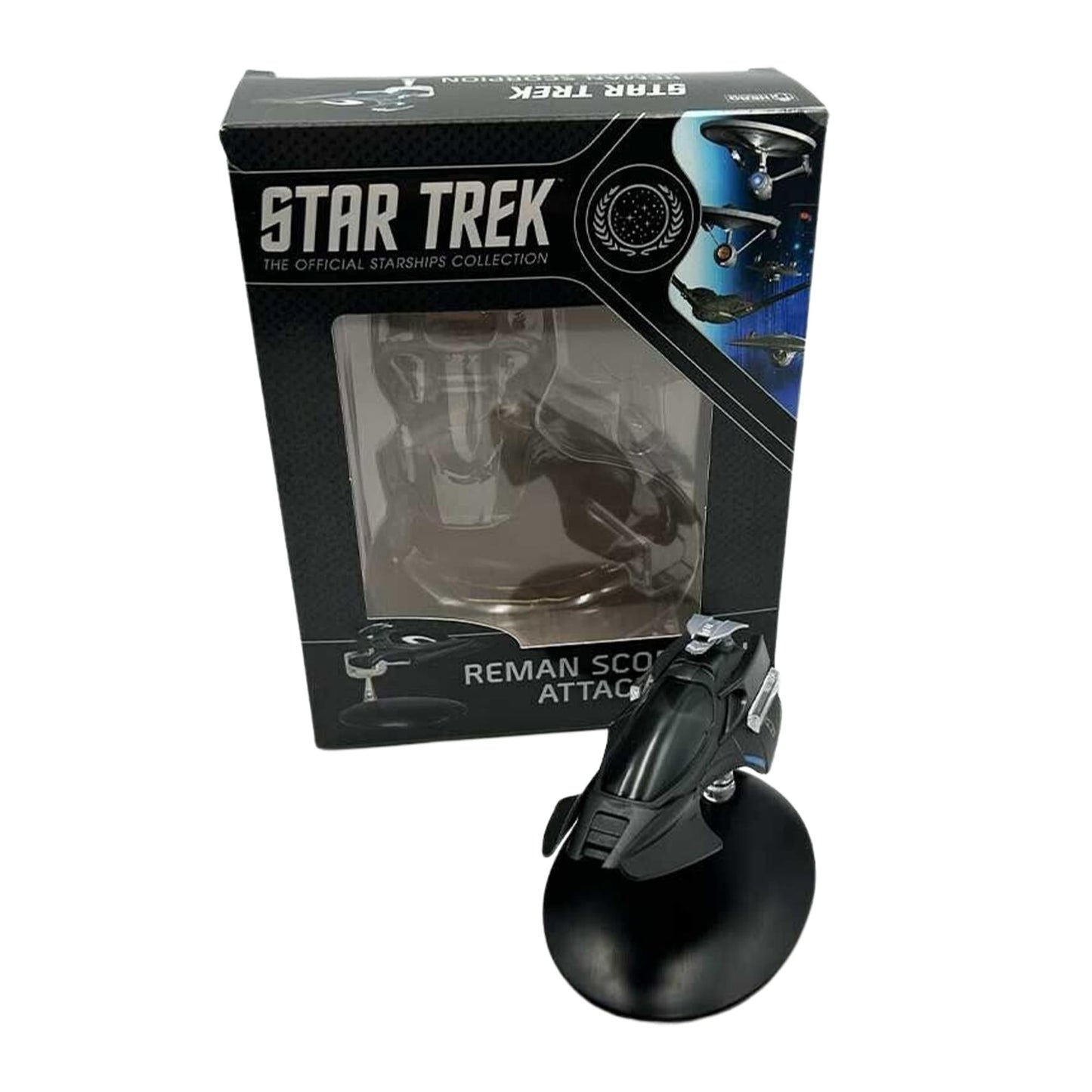Packaging box view for the Eaglemoss Star Trek Reman Scorpion replica
