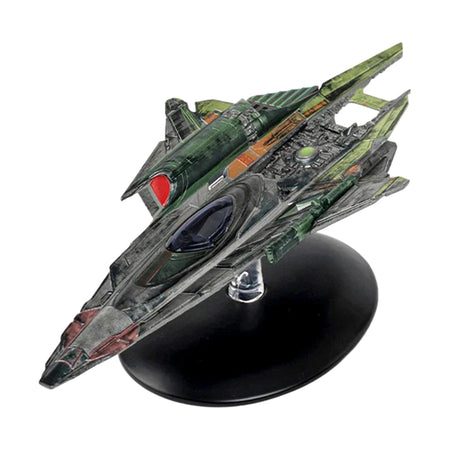 Eaglemoss diecast Romulan Fenris Ranger ship replica mounted on its black display base