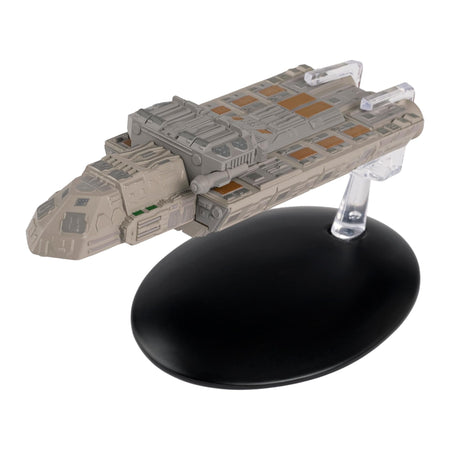 Star Trek SS Xhosa starship replica viewed from a forward angle, showing the main hull and hand-painted details against a starlight backdrop