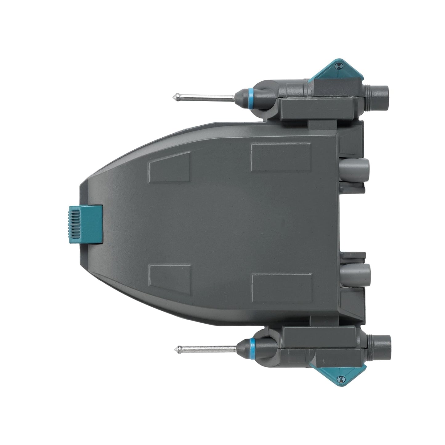 The Star Trek starship replica displayed proudly on its collector stand