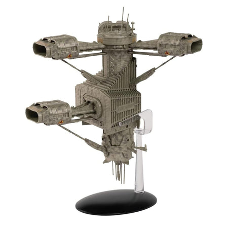 Star Trek Gokor Orbital Facility replica model viewed from a three-quarter angle showcasing its central structure