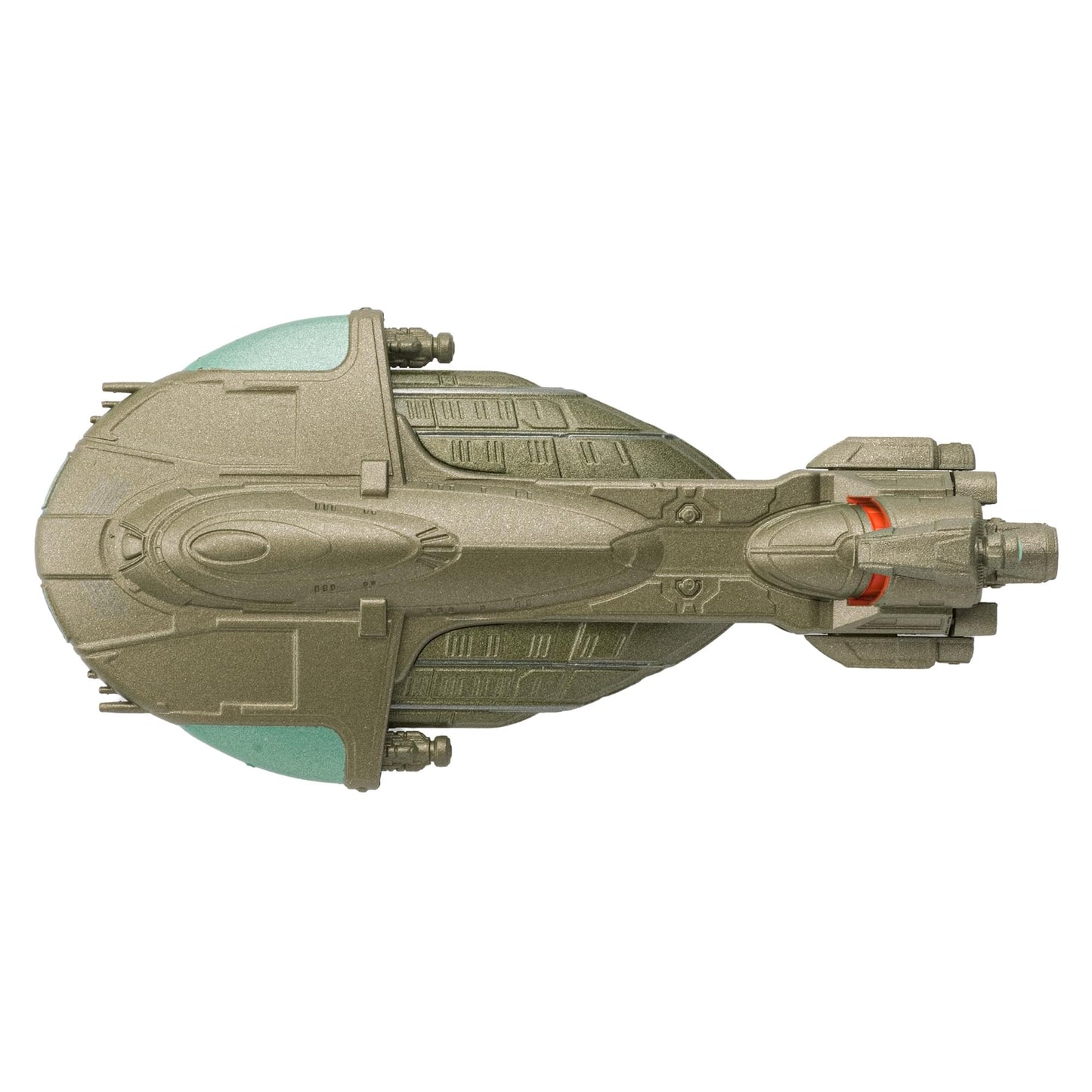 Close-up detail shot of the hand-painted markings along the secondary hull