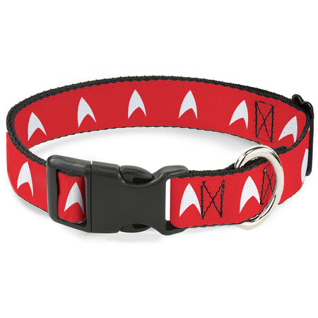 Star Trek Starfleet Insignia Red and White Pet Collar front view
