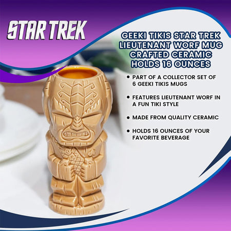 Star Trek: The Next Generation Lt. Worf Ceramic Tiki Mug