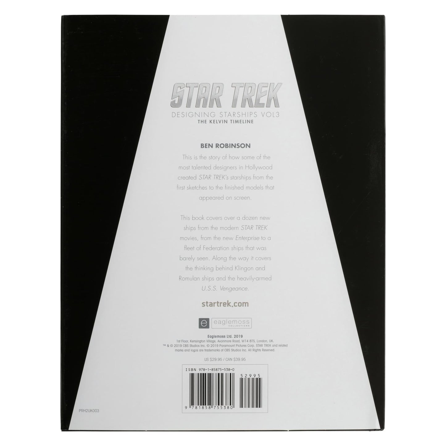 Detailed view of interior pages featuring concept art for unreleased starships from Star Trek Beyond