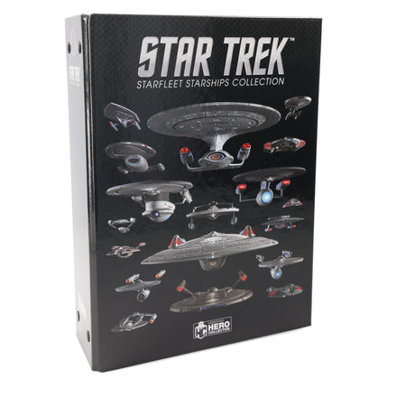 Front view of the official Eaglemoss Star Trek collector binder featuring starship renders