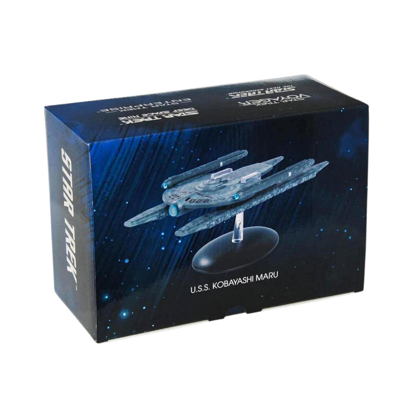 Packaging box art featuring official Star Trek branding for the Kobayashi Maru replica