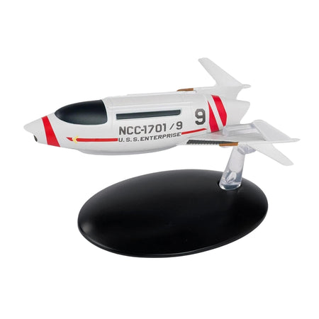 Die-cast Star Trek Matt Jefferies Phase II Shuttle Concept model viewed from the front quarter