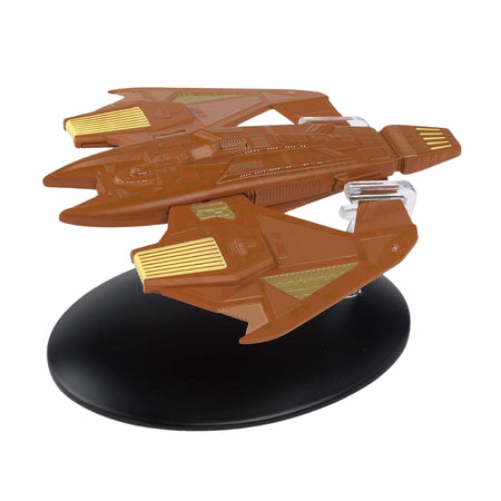 Eaglemoss Star Trek die-cast Vidiian Warship replica viewed from the front quarter, showing its angular hull and weapons arrays