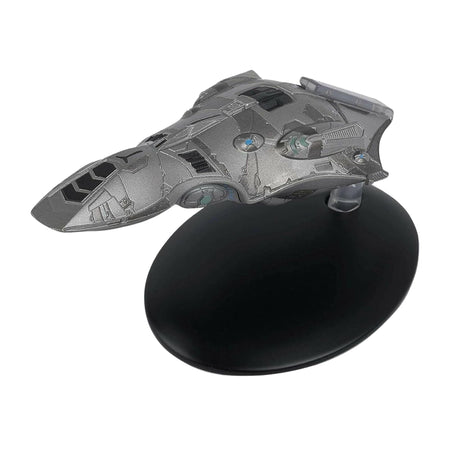 Star Trek Gegen's research vessel die-cast model viewed from the front quarter profile