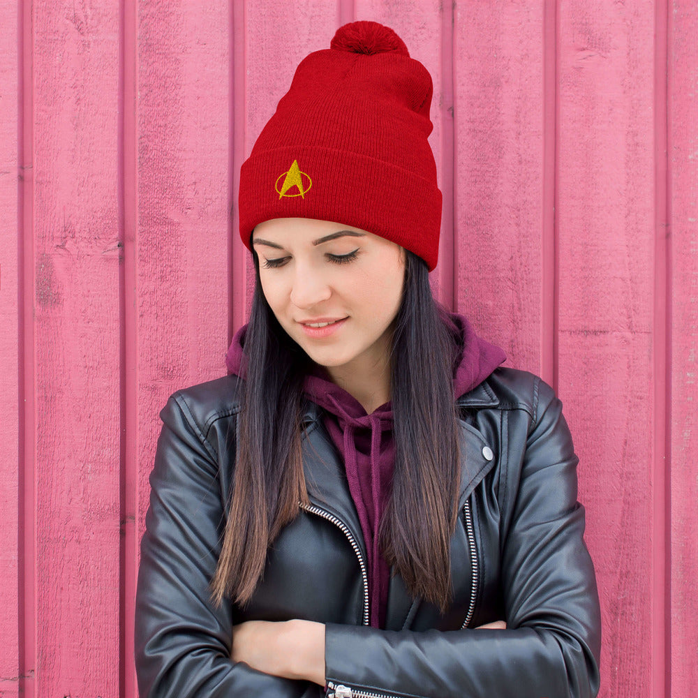 Star Trek: The Next Generation Delta Embroidered Pom Pom Knit Beanie