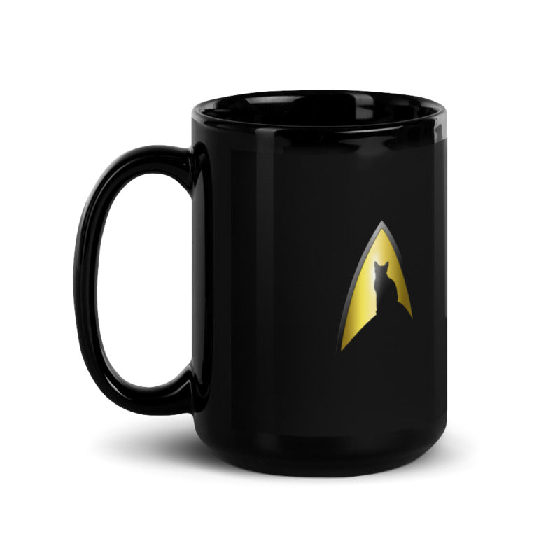 Star Trek: The Next Generation Data Cat Portrait Black Mug