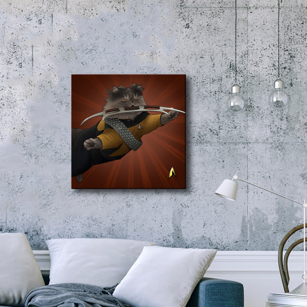Star Trek: The Next Generation Worf Cat Premium Gallery Wrapped Canvas
