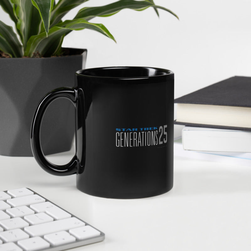 Star Trek Generations 25 Logo Black Mug