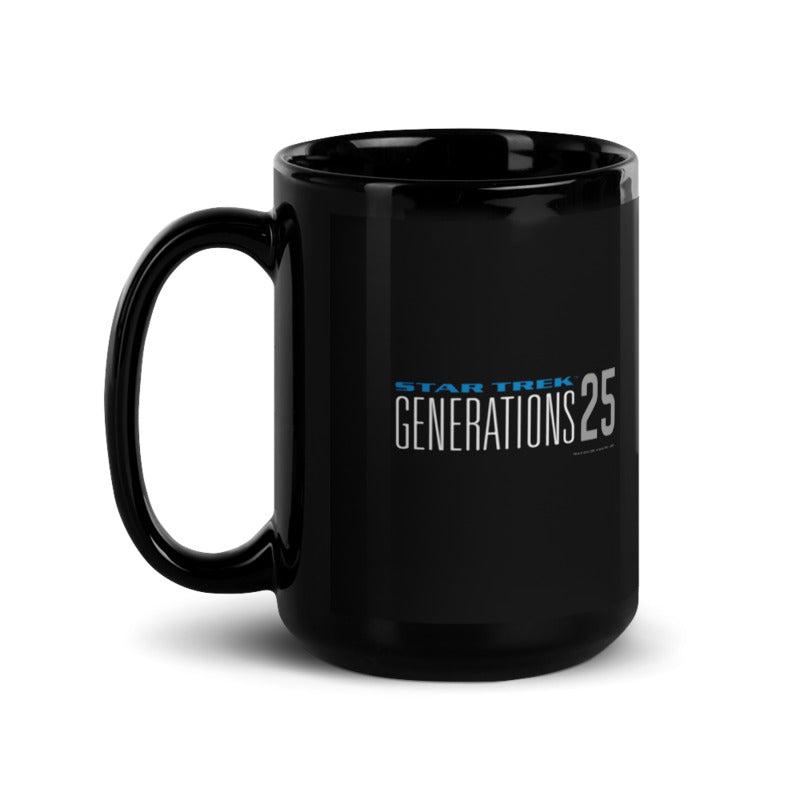 Star Trek Generations 25 Logo Black Mug