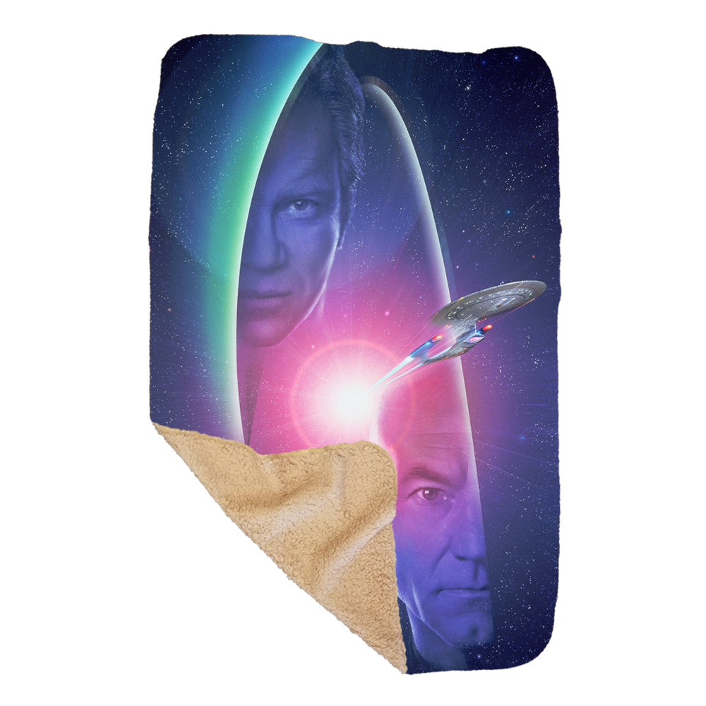 Star Trek Generations Kirk & Picard Sherpa Blanket