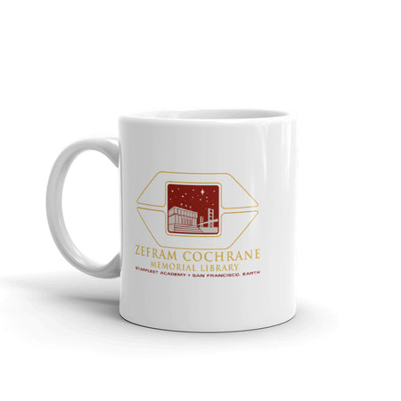 Star Trek Starfleet Academy Zefram Cochrane Memorial Library White Mug