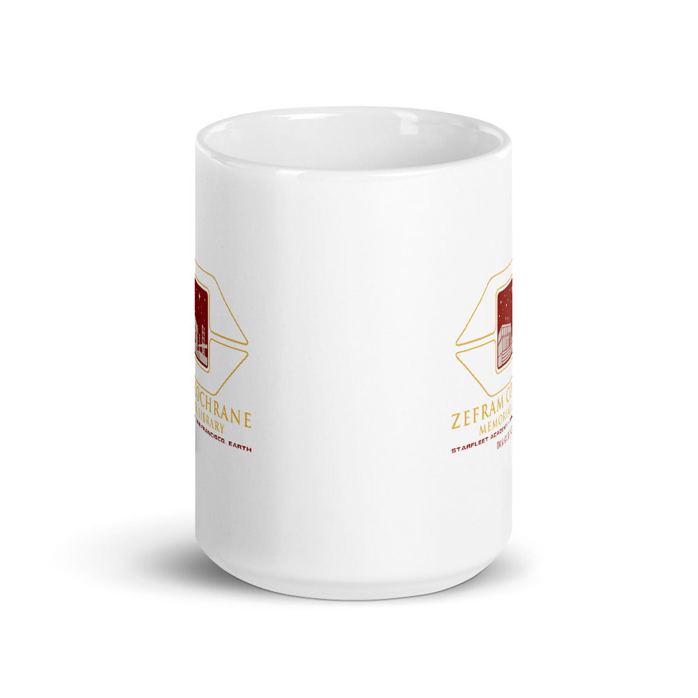 Star Trek Starfleet Academy Zefram Cochrane Memorial Library White Mug