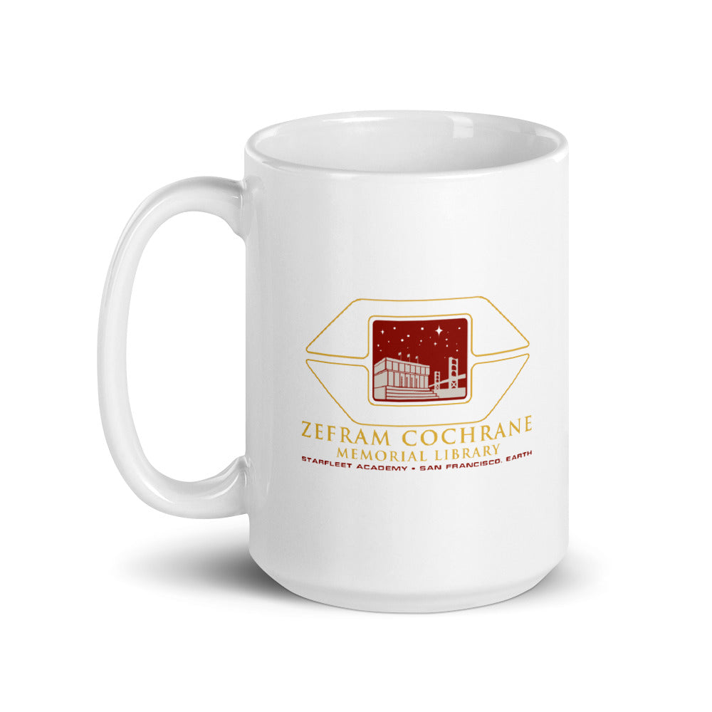 Star Trek Starfleet Academy Zefram Cochrane Memorial Library White Mug