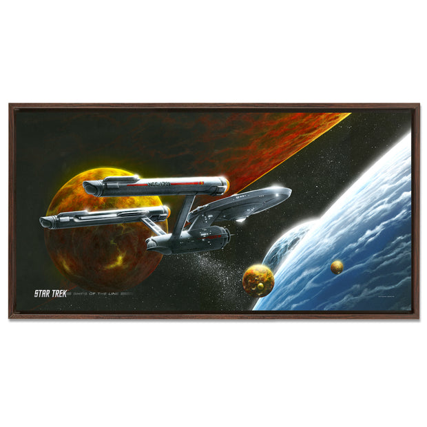 Star Trek: The Original Series Ships of the Line Oceans of Blue and Seas of Fire Floating Frame Wrapped Canvas