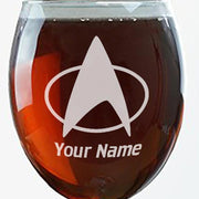 Star Trek: The Next Generation Delta Personalized Laser Engraved Wine Glass