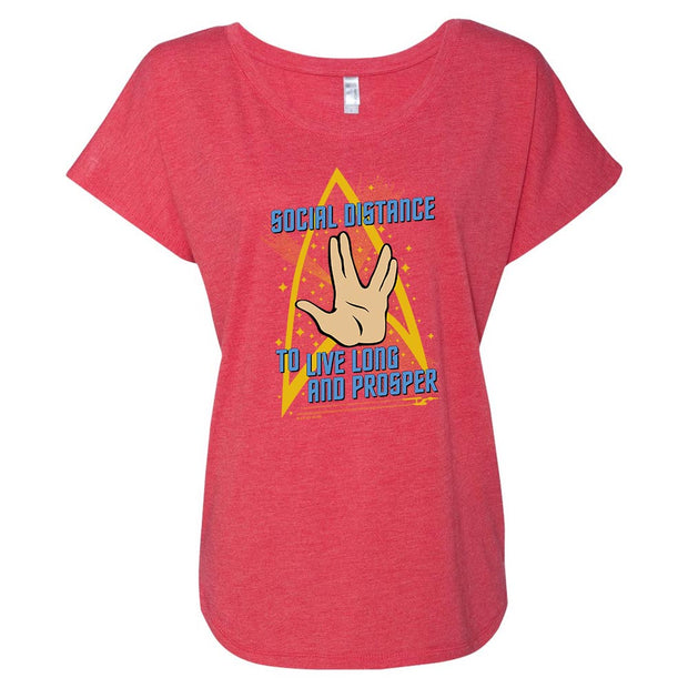 Star Trek: The Original Series Social Distance Women's Tri-Blend Dolman T-Shirt