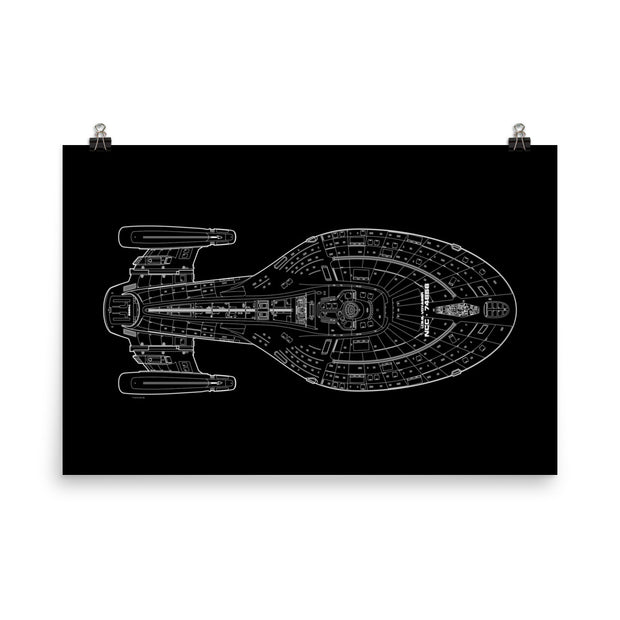 Star Trek: Voyager Schematic Premium Satin Poster