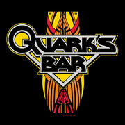 Star Trek: Deep Space Nine Quark's Bar Vintage Logo Black Adult Short Sleeve T-Shirt