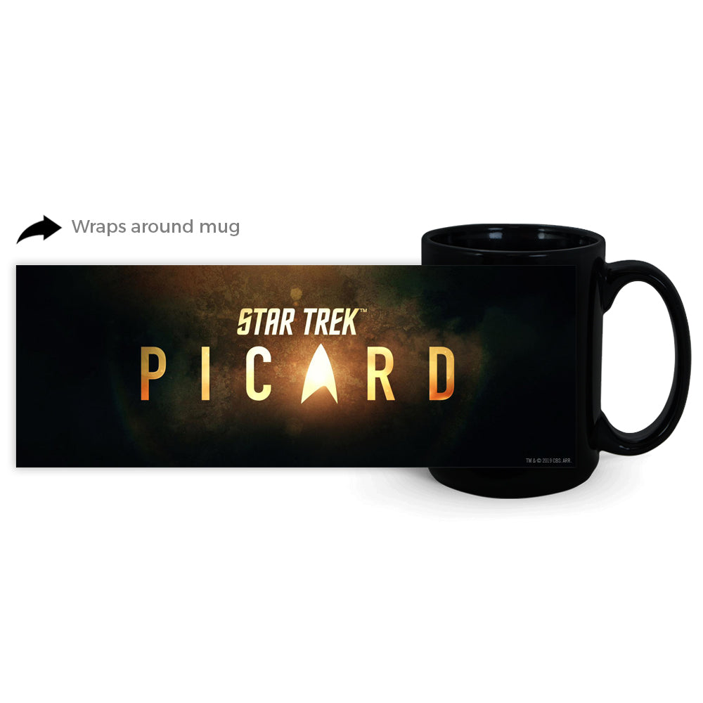 Star Trek: Picard Gold Burst Logo Black Mug