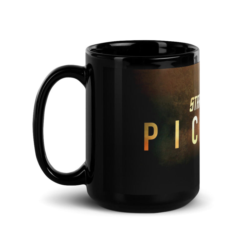 Star Trek: Picard Gold Burst Logo Black Mug