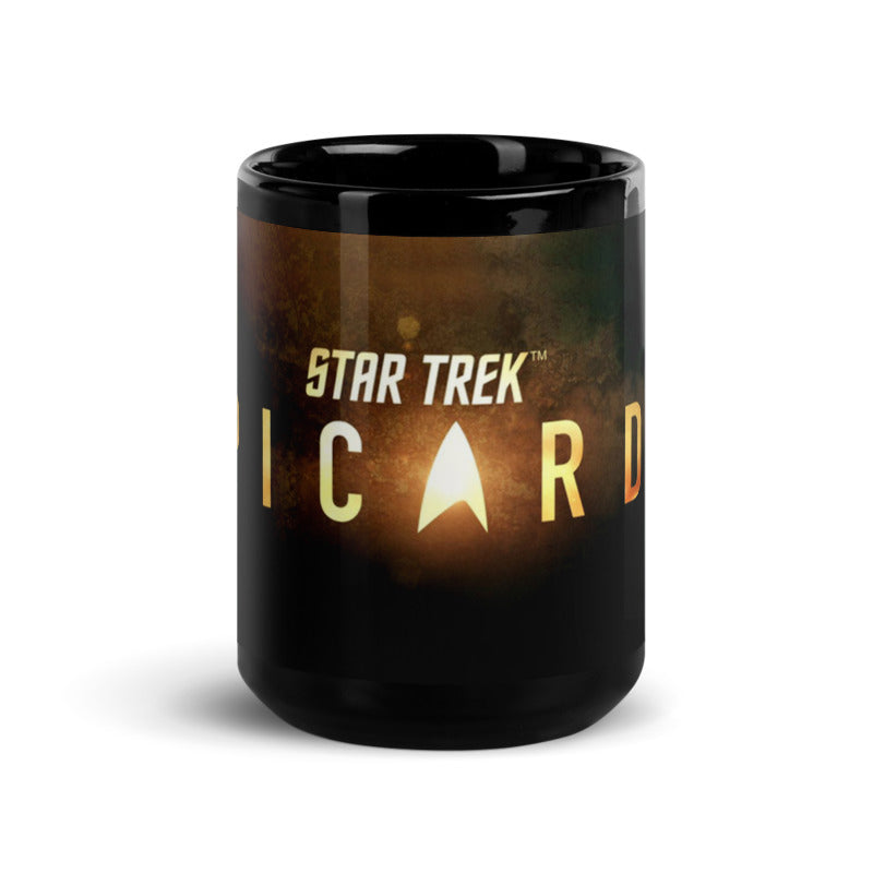 Star Trek: Picard Gold Burst Logo Black Mug