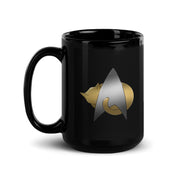 Star Trek: The Next Generation Kitty Cat Logo Black Mug