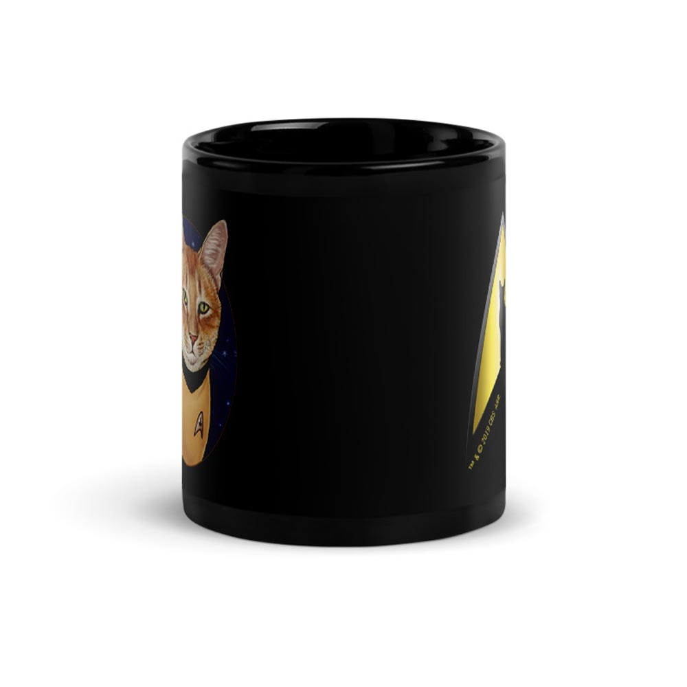 Star Trek: The Original Series Cat Captain Kirk Portrait Black Mug
