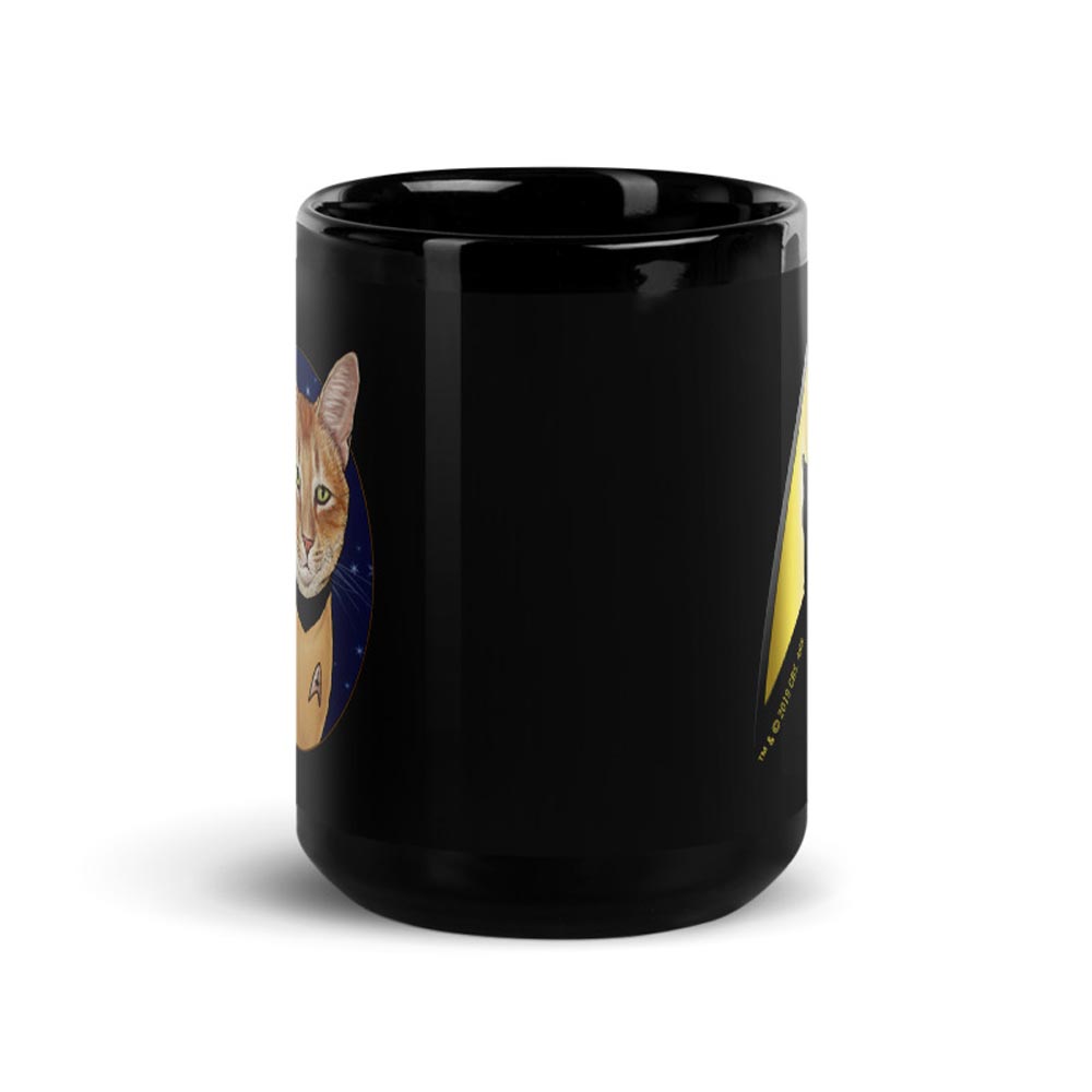 Star Trek: The Original Series Cat Captain Kirk Portrait Black Mug