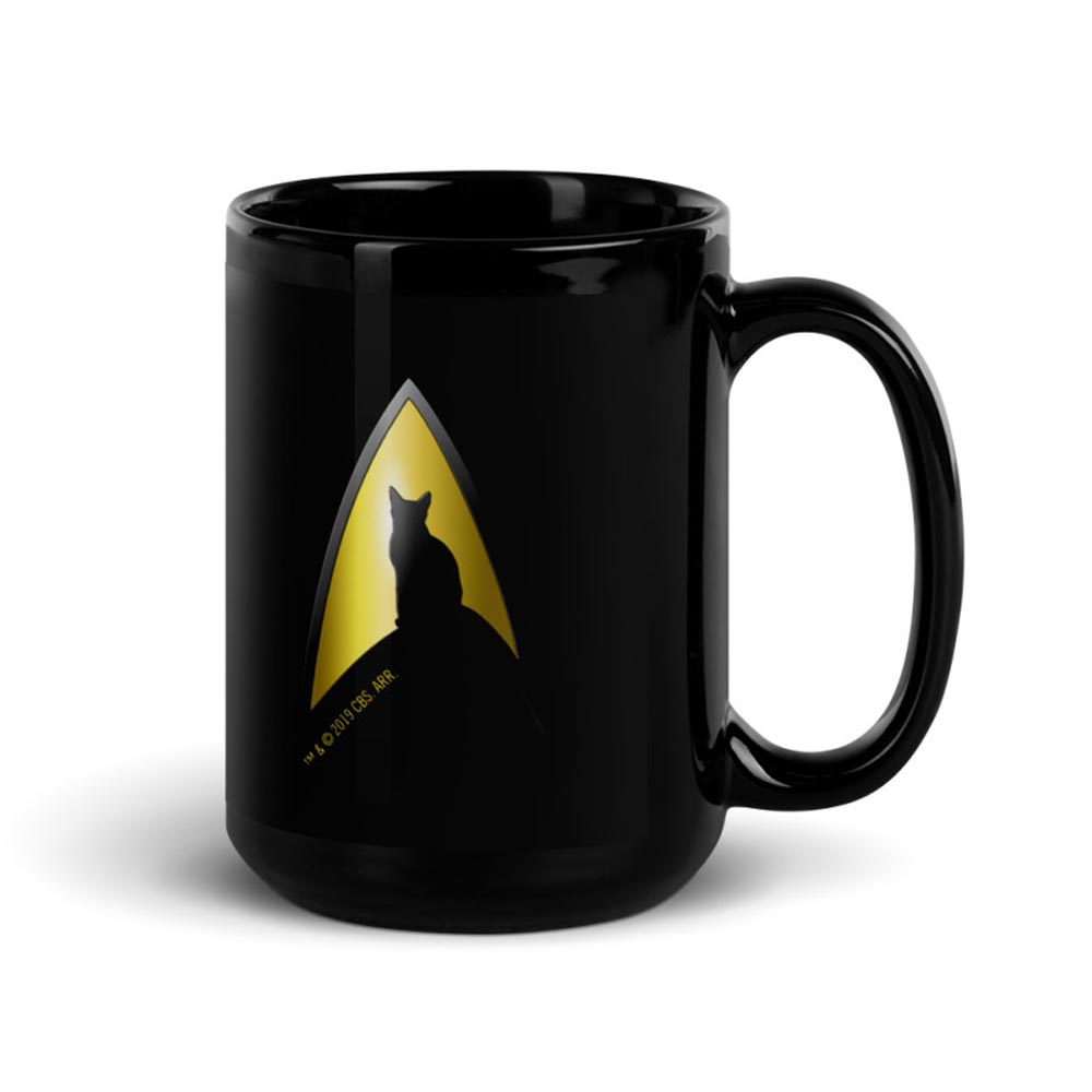 Star Trek: The Original Series Cat Captain Kirk Portrait Black Mug