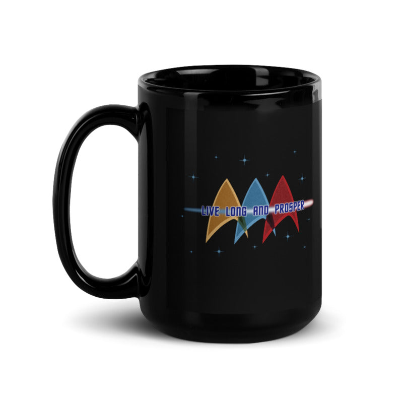 Star Trek: The Original Series Live Long and Prosper Deltas Black Mug