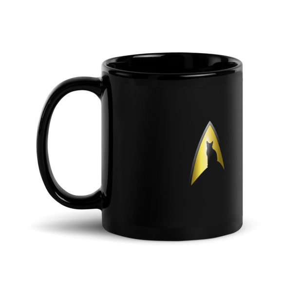 Star Trek: The Original Series Spock Cat Portrait Black Mug
