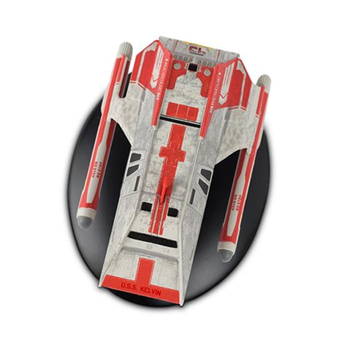 Angled view of an auxiliary craft showcasing its distinctive Starfleet configuration