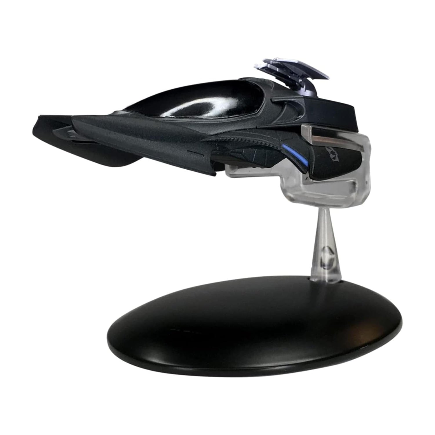 Rear view of the starship model displaying engine nacelles and tactical thruster configurations