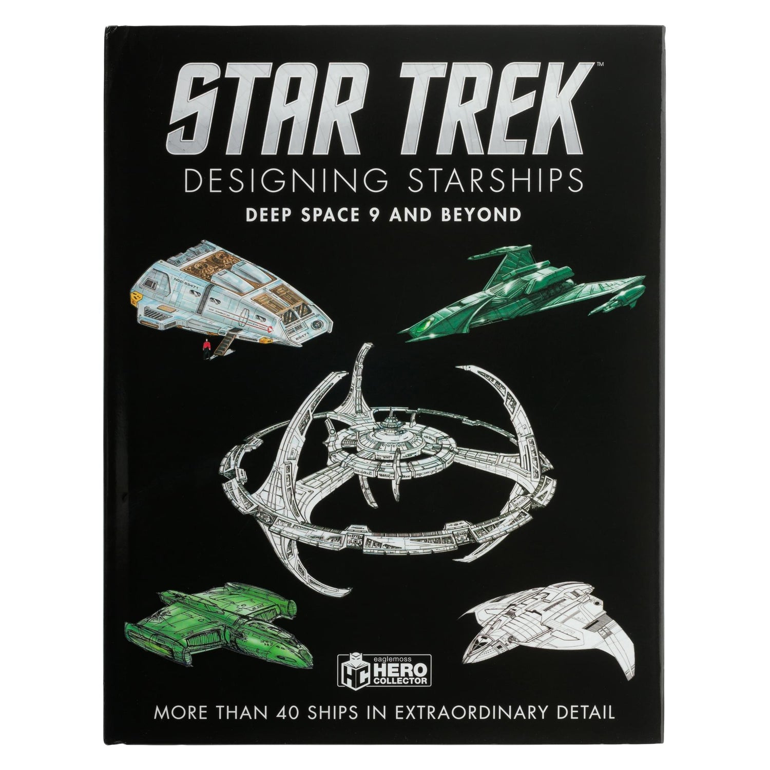 Front cover of the Star Trek Designing Starships Deep Space Nine and Beyond book featuring detailed starship artwork