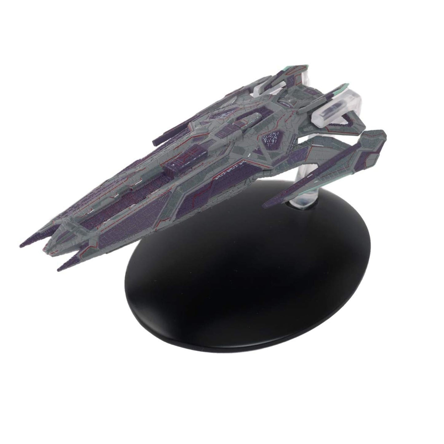 Rear view of the starship replica highlighting engine nacelles and tactical propulsion design