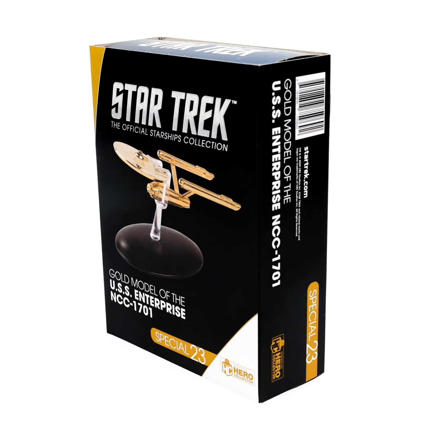 Packaging box for the Eaglemoss gold-plated Star Trek Enterprise starship replica