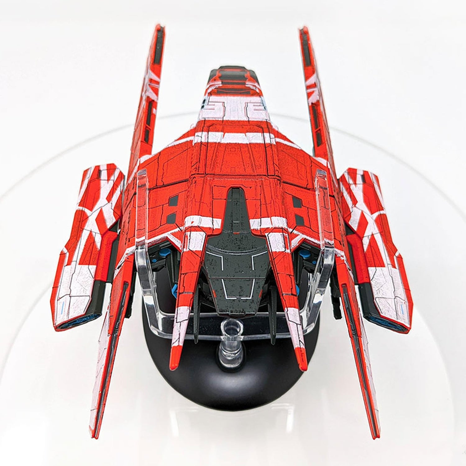 Rear view showcasing the engine nacelles and intricate thruster detailing of the freighter