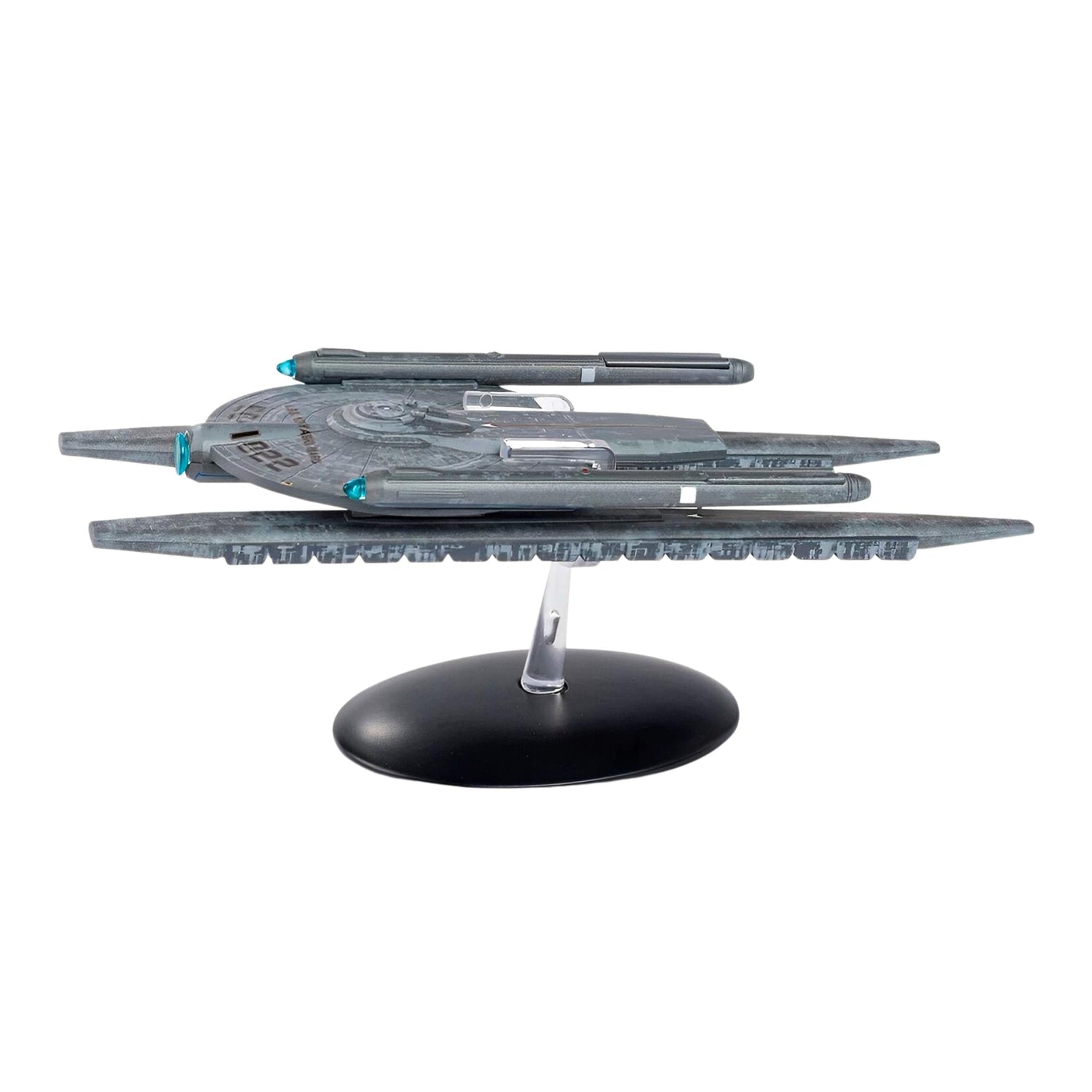 Close-up detail shot of the bridge module and forward hull markings