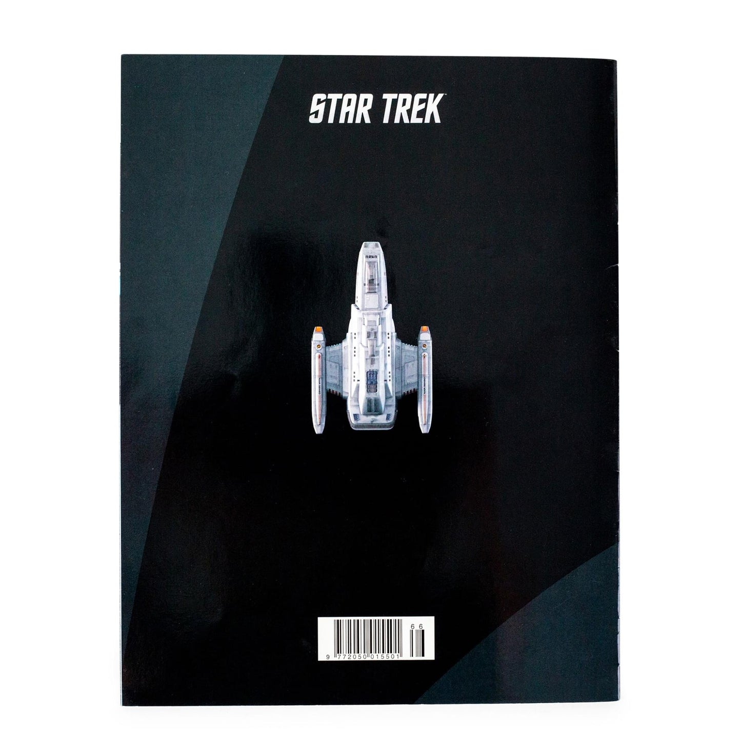 Back cover of the Star Trek collector magazine with series branding and publication details