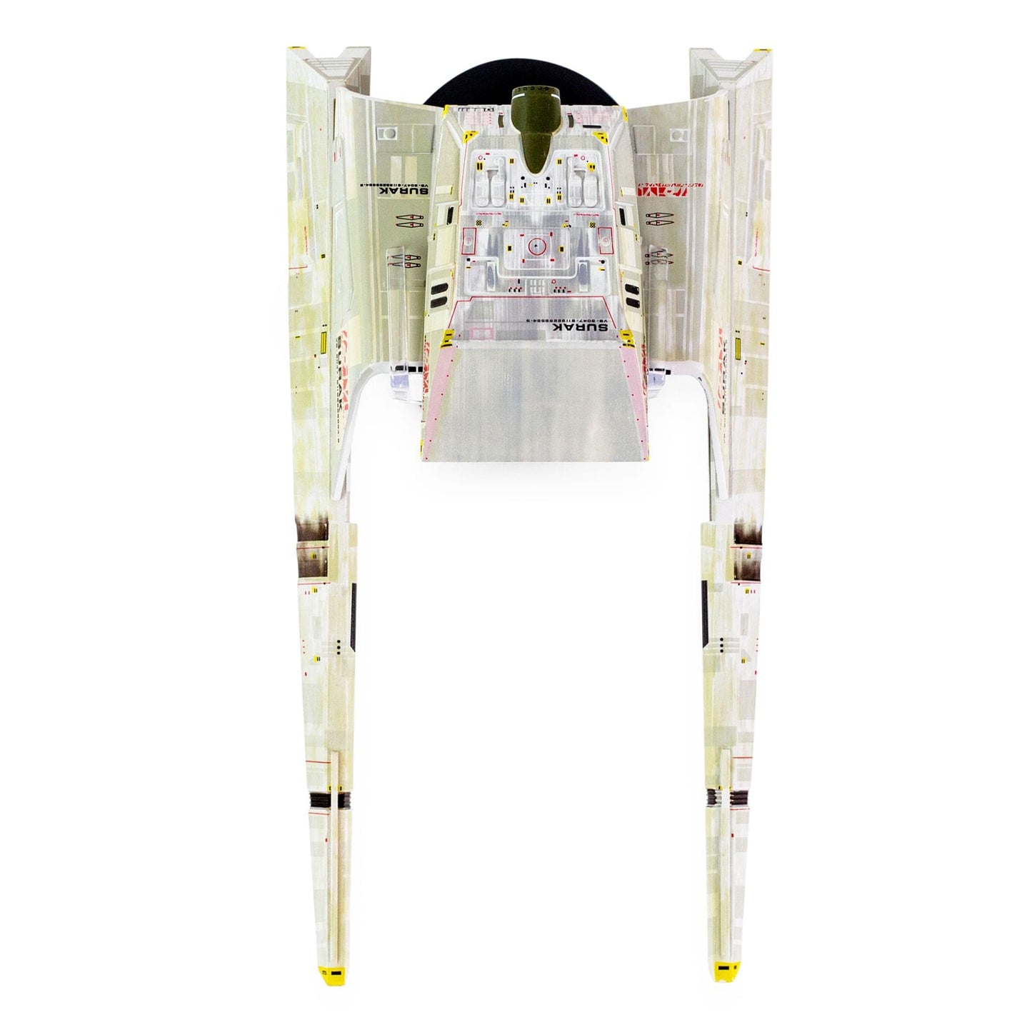 Underneath view of the spacecraft showing stand mounting slot and registry details