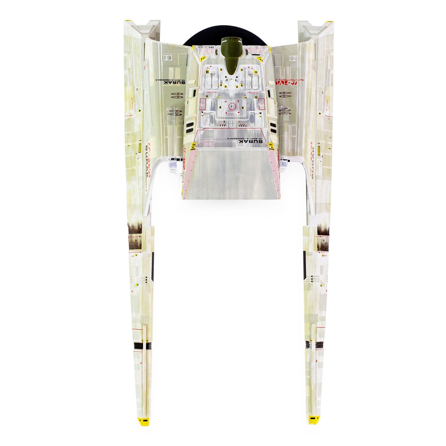 Underneath view of the spacecraft showing stand mounting slot and registry details
