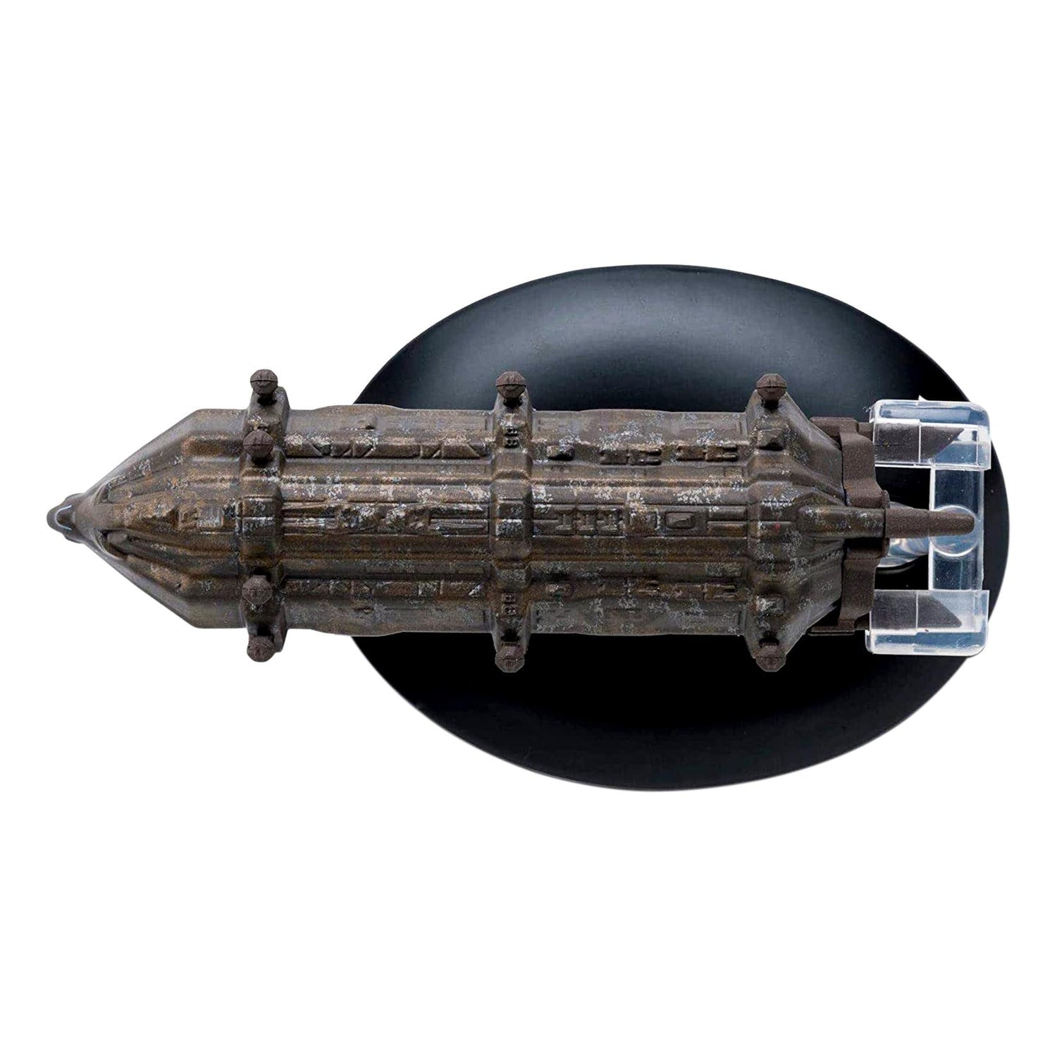 Top-down view of the Malon Freighter replica illustrating the vessel geometry