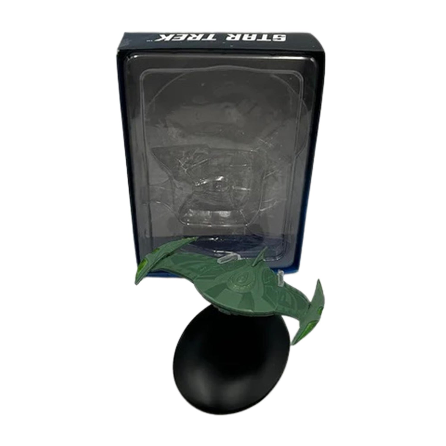Packaging box featuring official Star Trek branding and collectible window display layout