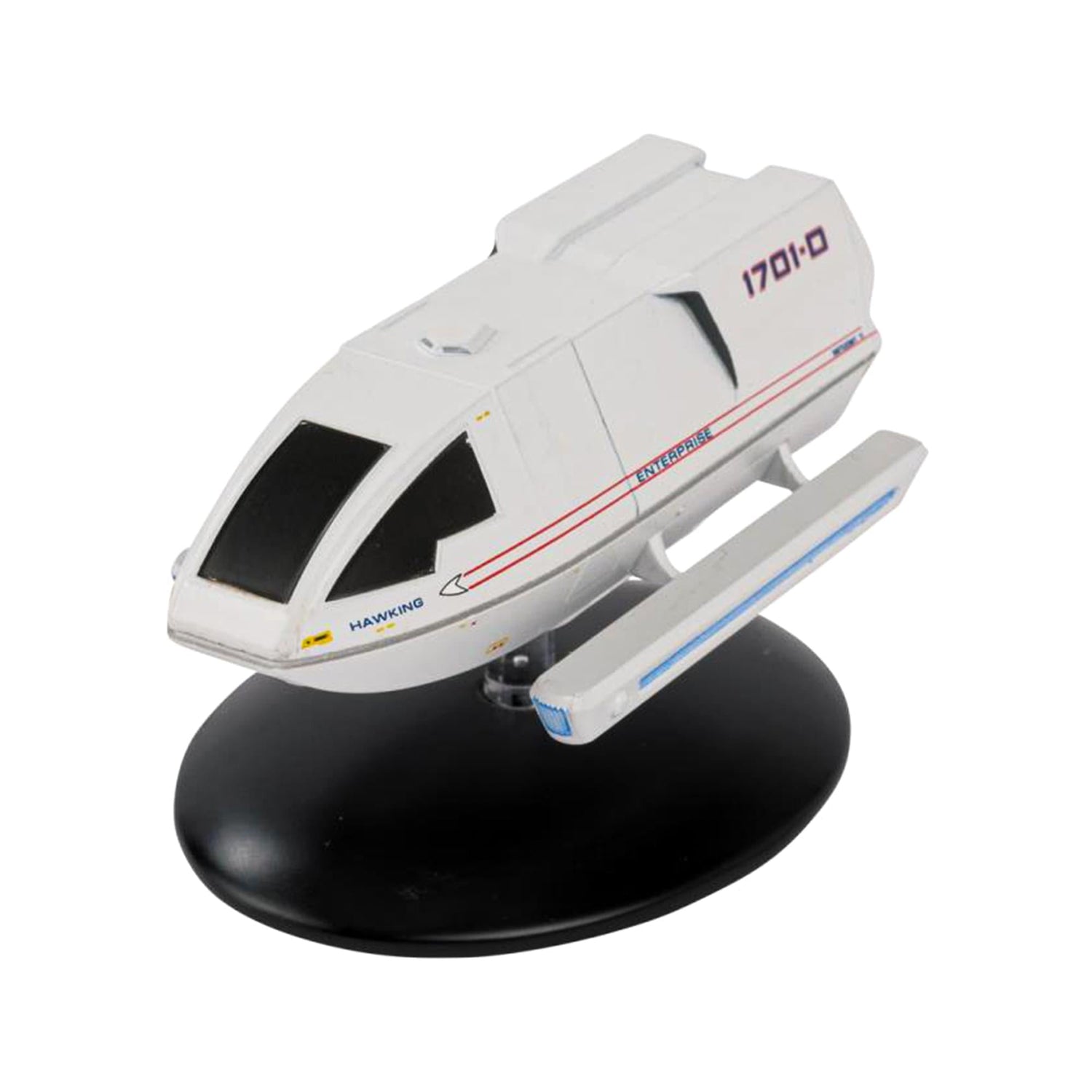 Side profile of the second Star Trek starship shuttle replica